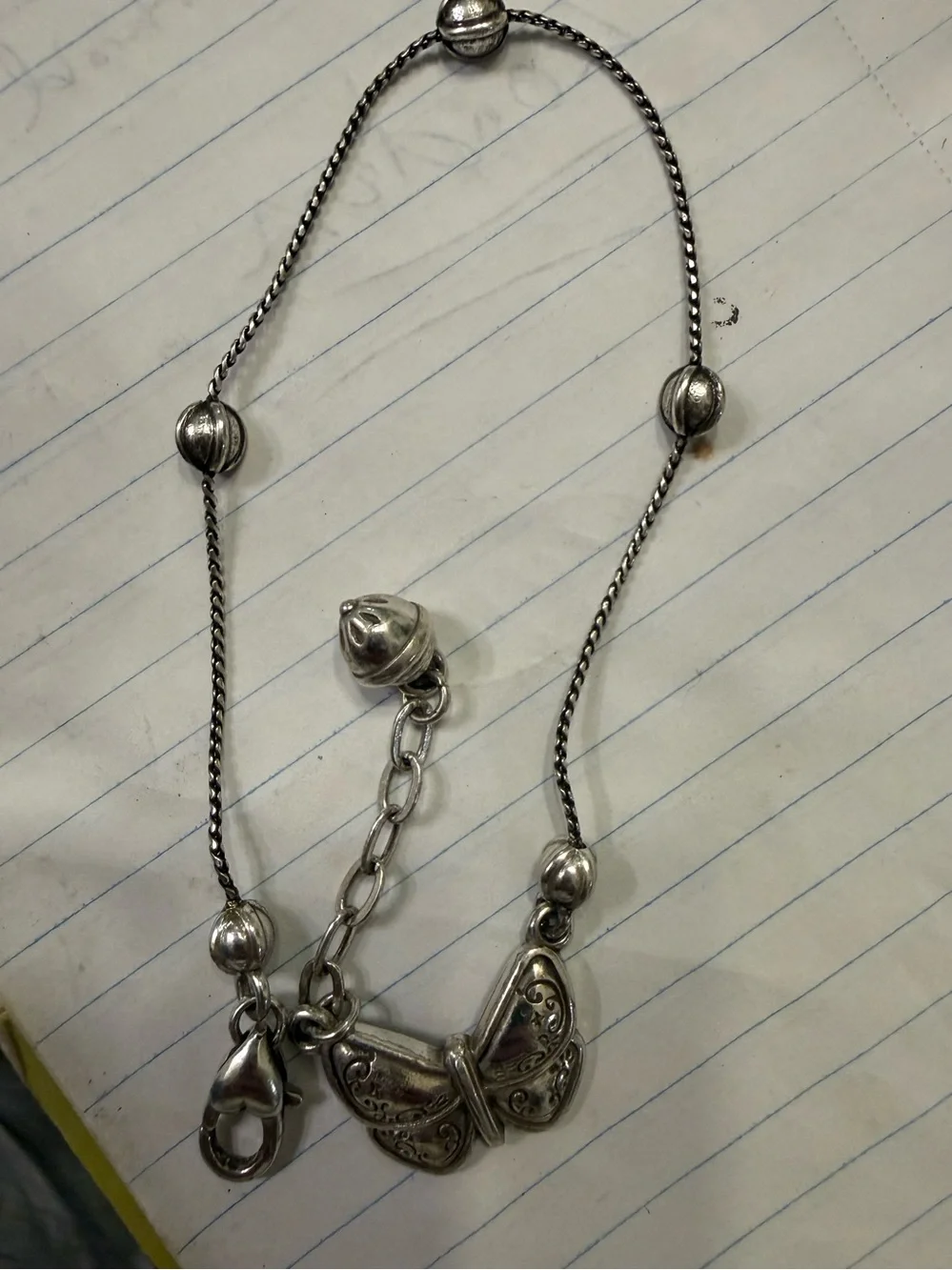 Brighton silver Tone Butterfly Necklace